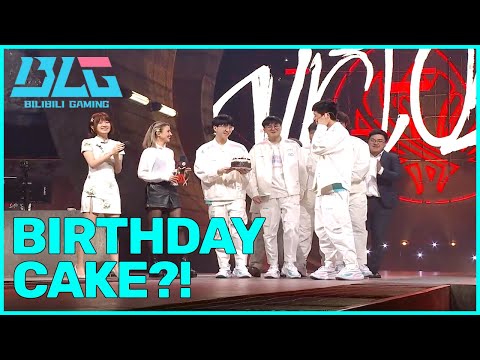 BLG players sing happy birthday to ON at MSI 2023