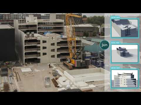 Prefab beton ruwbouw Parkeerhuis gereed