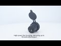 Kulatá nabíječka 12V / 24V - USB QC3.0 + USB-C PD3.0 zásuvka / montáž do panelu / modré LED podsvícení - Video Youtube
