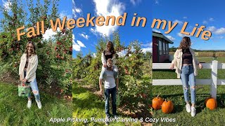 Cozy Fall Weekend In My Life Vlog | Apple Picking, Pumpkin Carving, Friendsgiving