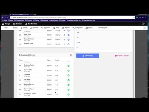 Fantasyguruelite Nfl Optimizer