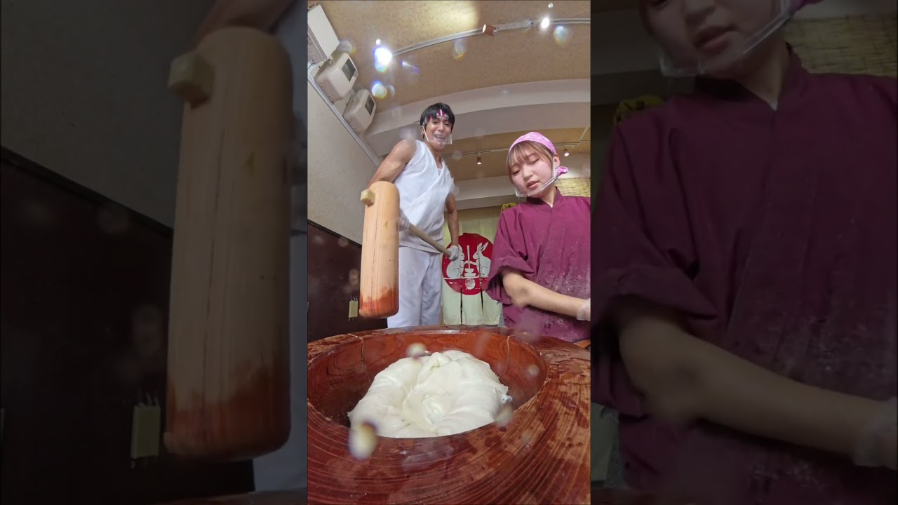 his name is 「Amu Yumesaki」💪🇯🇵pounds some chocolate mochi! #kyoto #matcha #muscle #fyp