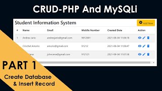 Download the video "PART-1-CRUD-PHP And MySQLi | Create a database connection file | Insert record into Database"