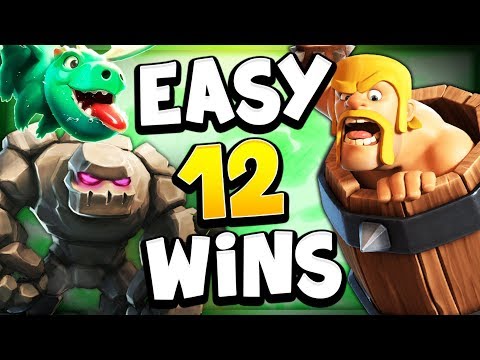 12 Win Grand Challenge with OP Golem Deck - Clash Royale