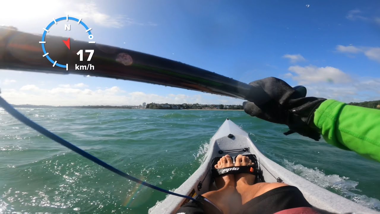 Playing in the waves! V7 Epic surfski