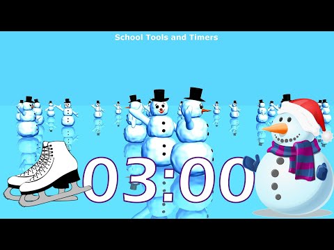3 Minute ❄️Winter ☃️ Snowmen Ice Skating Countdown Timer