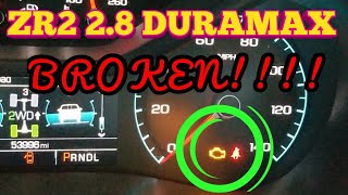 ZR2 BROKEN! DURAMAX 2.8 CHECK ENGINE LIGHT | P1478