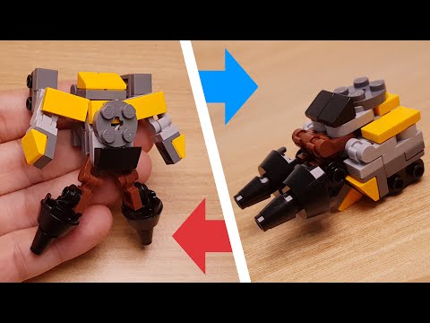 Mini LEGO brick drill tank transformer robot Vrron! #LEGO #MOC #レゴ #transformers #레고 #레고변신로봇