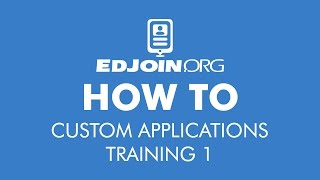 EDJOIN   Custom Applications training 1