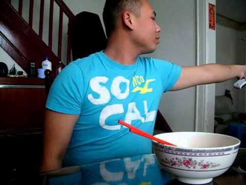 Chris Eating Tom Yum Noodles LOL