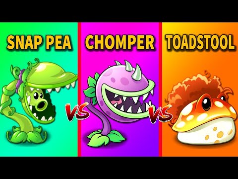 3 Eating Plants CHOMPER vs SNAP PEA vs TOADSTOOL - Who Will WIn? - PvZ 2 Plant vs Plant