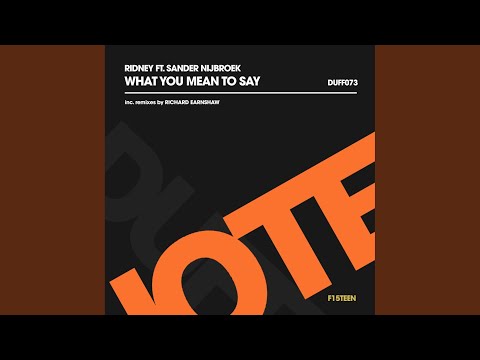 What You Mean To Say (Richard Earnshaw Radio Edit)