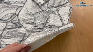 3D obkladový omyvatelný panel PVC Pískovec tmavě šedý (980 х 480 mm)