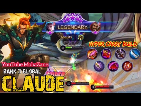 Hyper Carry Claude Insane Damage Gameplay | Best build 2020 | Top Global Claude By Youtube MobaZane