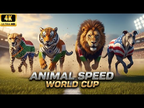 EPIC ANIMAL RACE: Cheetah vs Tiger vs Lion vs Greyhound | Ultimate Speed World Cup 2025