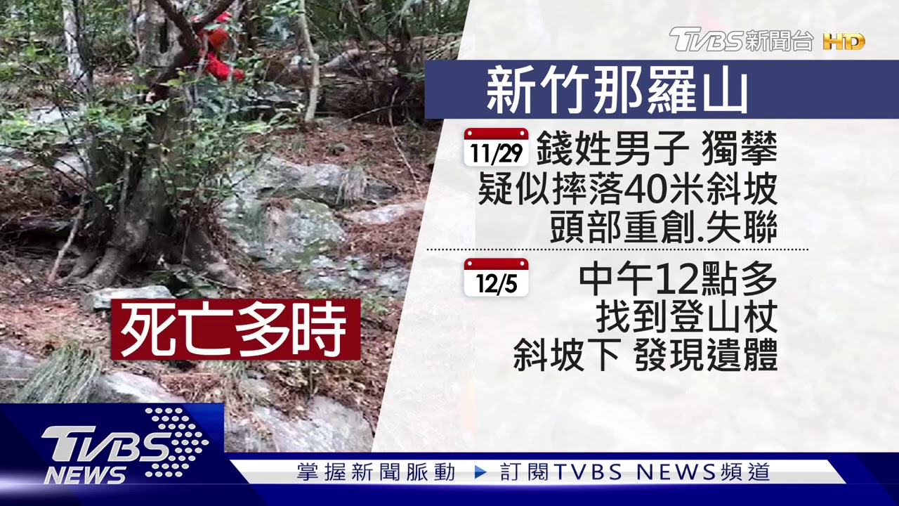 獨攀那羅山失聯7天 登山客意外墜坡亡