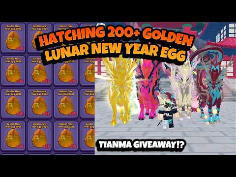 Hatching 200+ Golden Lunar New Year Eggs in Dragon Adventures Roblox
