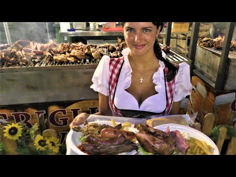Street Food from Germany. Massive Dose of Grilled...