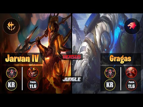 GrandMaster JARVAN IV [Conqueror] (Jungle) VS  GRAGAS - Grandmaster KR Patch 11.6