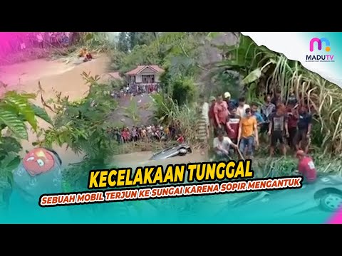 Toraja Utara - Sebuah Mobil Terjun ke Sungai Karena Sopir Mengantuk