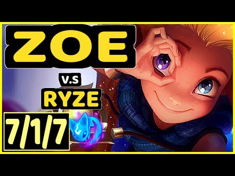 EVROT (ZOE) vs RYZE - 7/1/7 KDA MID CHALLENGER GAMEPLAY - BR