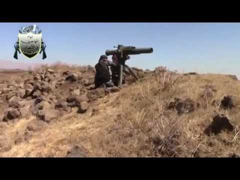 استهداف دبابة لقوات النظام بصاروخ تاو من قبل الجيش الحر في تل مسحرة في محافظة  القنيطرة