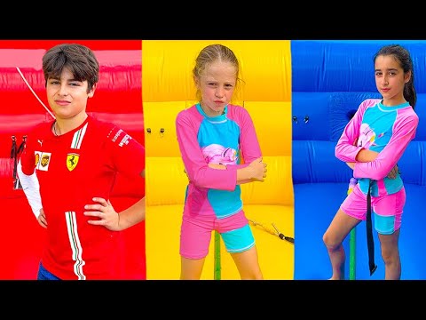 Nastya and friends help each other to win in the challenge