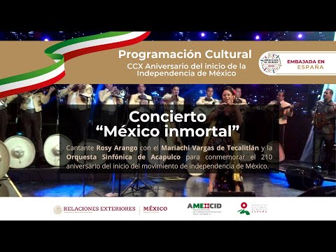 Concierto “México Inmortal”. Rosy Arango, Mariachi Vargas de Tecalitlán, Orquesta Sinfónica Acapulco