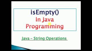 check whether string is empty or not in java : isEmpty() Example