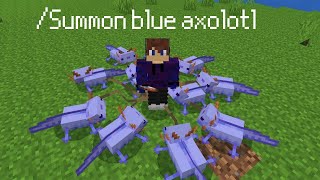 How to summon Blue Axolotl (using command) in Minecraft.
