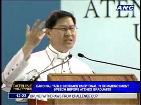 Tagle weeps during Ateneo speech