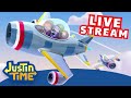 LIVE Airplanes Trains Helicopters AND MORE Justin Time LIVE Full Episodes