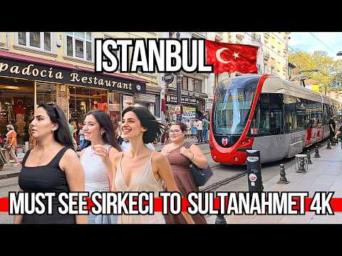🇹🇷 Istanbul 4K Walking Tour 2025 | Sirkeci Streets, Restaurants & Shops | Hagia Sophia, Blue Mosque