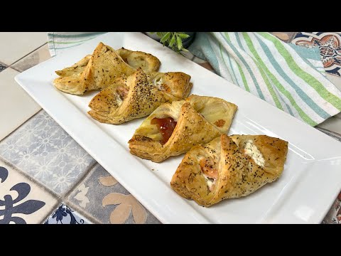 Receta de navidad, pañuelos de hojaldre rellenos, fácil y delicioso!