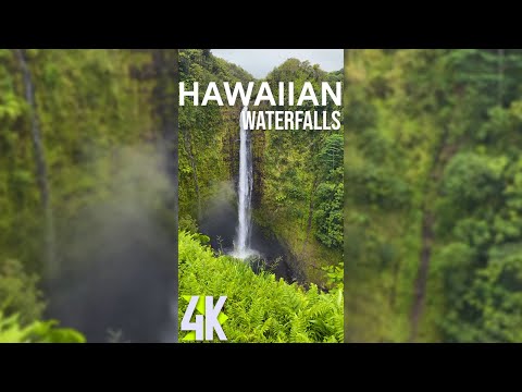 4K Beauty of Hawaiian Waterfalls - 2 HRS Vertical Video for Tablets & iPhones + Real Nature Sounds