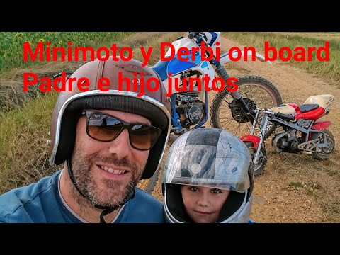 MOTOS | MINIMOTO y DERBI | Padre e Hijo de Aventura AL BOSQUE. Vemos corzos y liebres