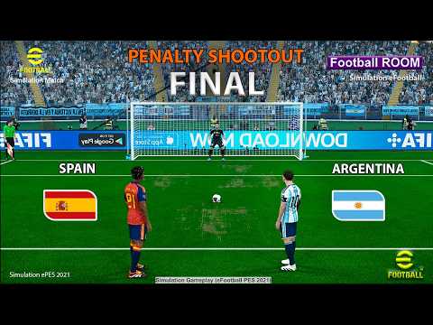 SPAIN vs ARGENTINA | Penalty Shootout 2026 Simulation | Final World Cup 2026 - eFootball PES 2021