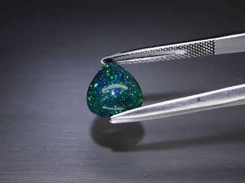 Natuurlijk Opaal Cabochon peer Kleur Multi Color, oranje groen geel violet blauw knipperend 2,00 ct.