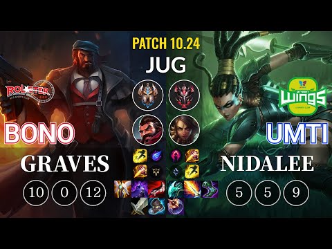 KT Bono Graves vs JAG UmTi Nidalee Jungle - KR Patch 10.24