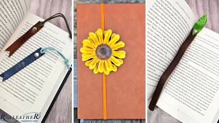 3 Easy DIY Leather Bookmarks (Strap, Leaf & Sunflower)