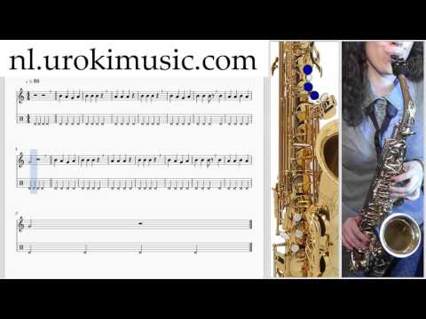 Altsaxofoon Leren Spelen C#1 S#1 L#16 Altsaxofoonles Studie Klasse Muzieknoten Bladmuziek  Melodie C