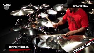 Video thumbnail for CYMBAL VOTE - Tony Royster Jr Demo's the 20" AAX ISO Ride by SABIAN Cymbals