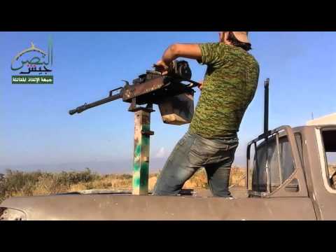 استهداف تحصينات قوات النظام في حاجز الحماميات في ريف حماة بوساطة رشاش 14.5 من قبل جبهة الإنقاذ المقاتلة