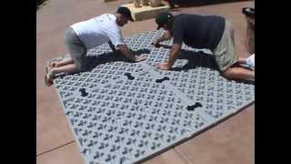 Installing your spa hot tub foundation base is fast and easy with EZ PADS.