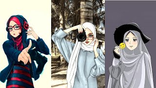 Hijab Cartoon Muslim Lady Profile pic and Wallpape