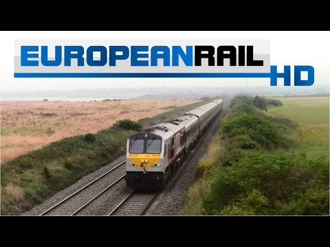 Iarnród Éireann Irish Rail 201 loco 206 + MK3 EGV Van + Enterprise De Dietrich rake pass Mosney