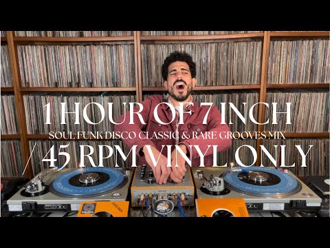 1 Hour of 7inch 45rpm Funk Disco Classic & Rare Grooves Vinyl Mix / DJ Set with SOA BEM Rotary Mixer
