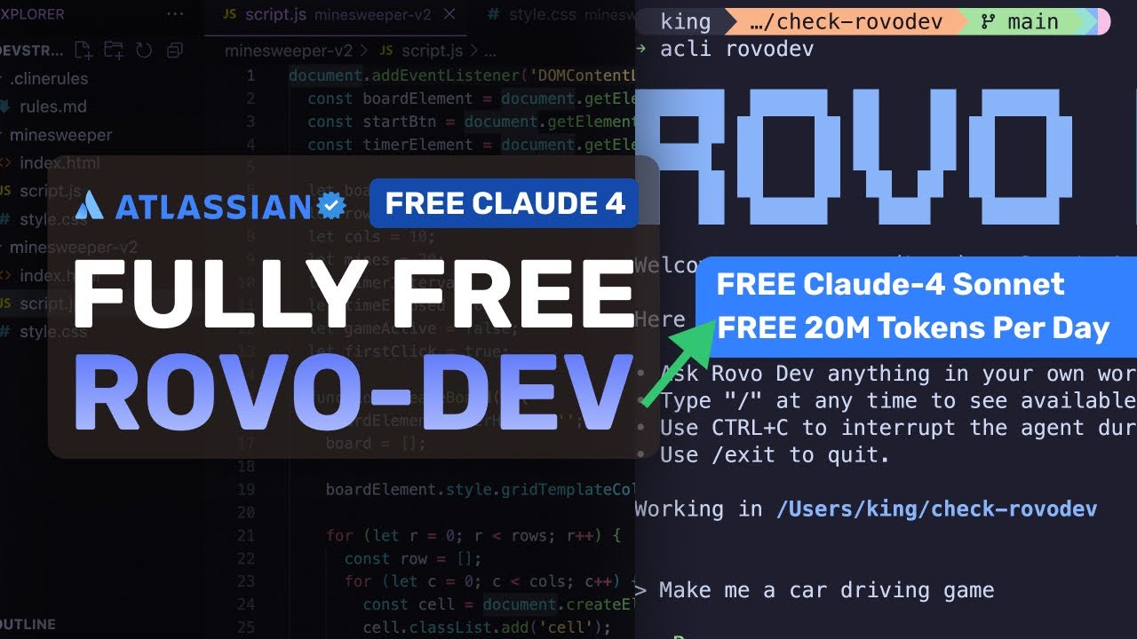 Rovo Dev Agent: This AI Coder has FREE 20M Tokens/Day of Claude 4 Sonnet!