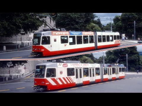 Mostly trams in Geneva 1992 - 1994.