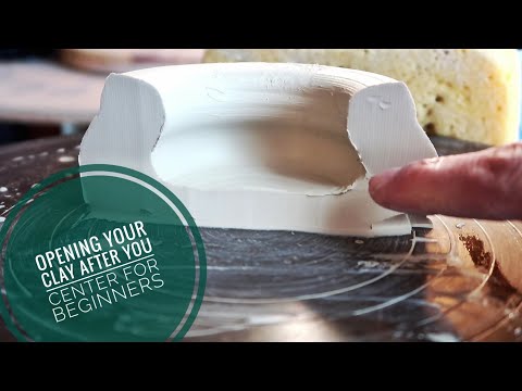 Opening your clay After you center for beginners
